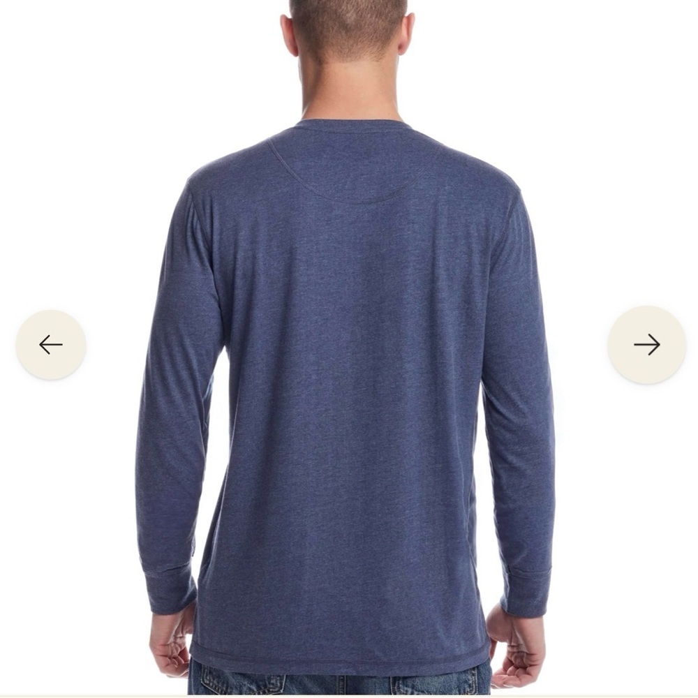 Men's L Weatherproof Vintage Long Sleeve Brushed Jersey Henley NWT - Picture 2 of 7